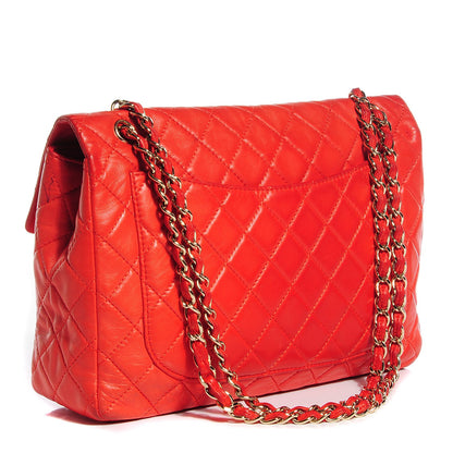 Chanel Lambskin Quilted Maxi Single Flap Coral 3 of 9