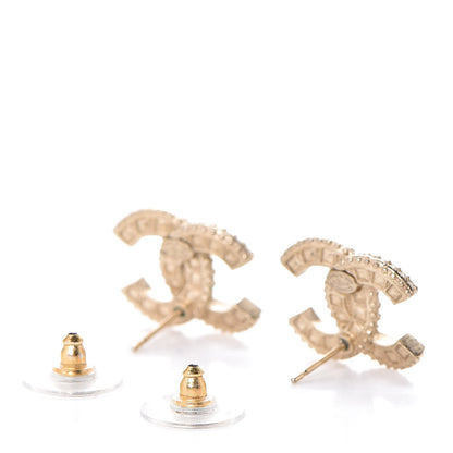 Chanel Crystal CC Earrings Gold 3 of 4