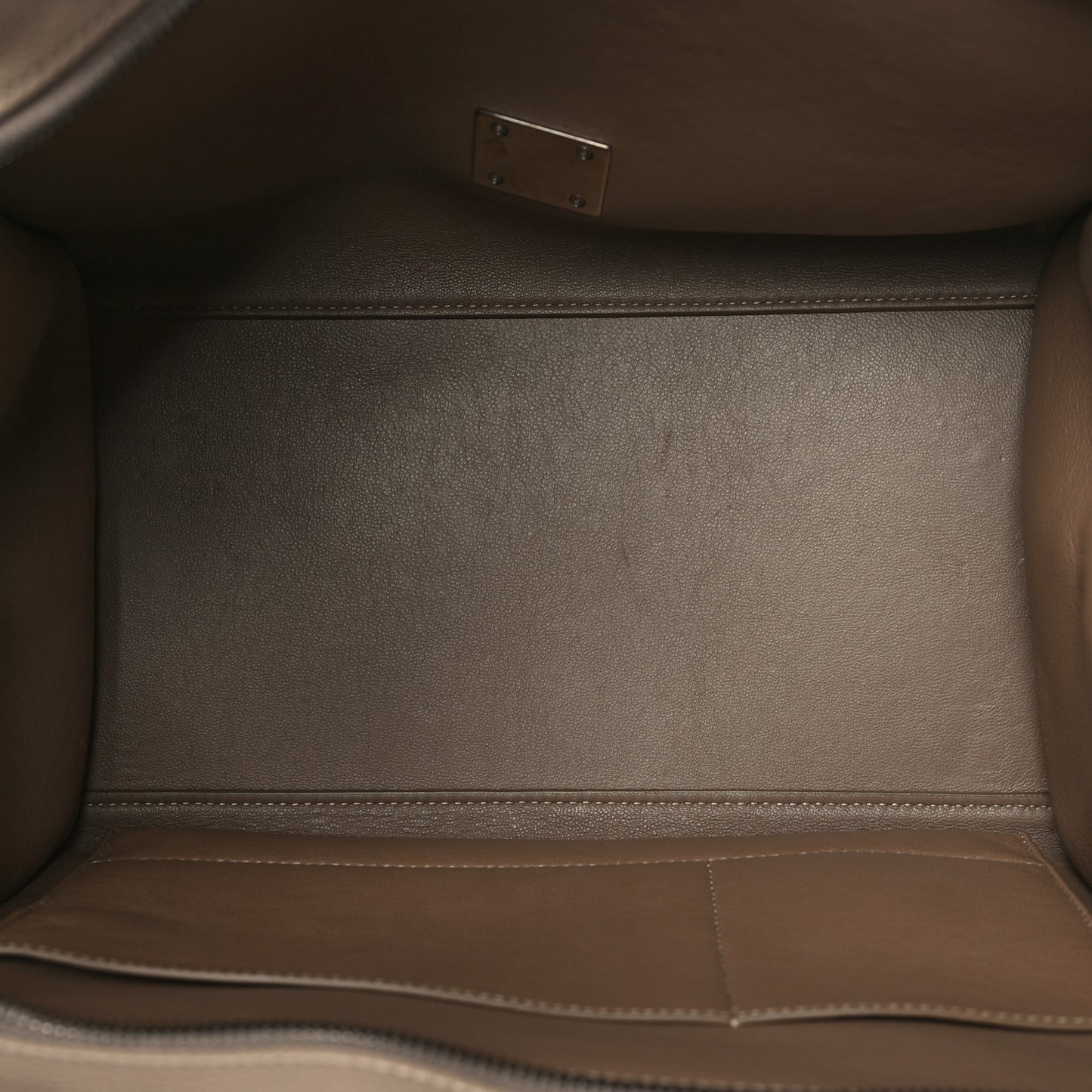 Drummed Calfskin Suede Medium Trapeze Taupe