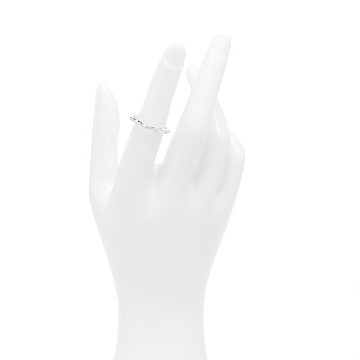 Chanel 18K White Gold Diamond Camellia Band Ring 52 6 2 of 7