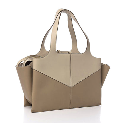 Celine Calfskin Bi-Color Medium Tri-Fold Bag Pale Beige 3 of 10