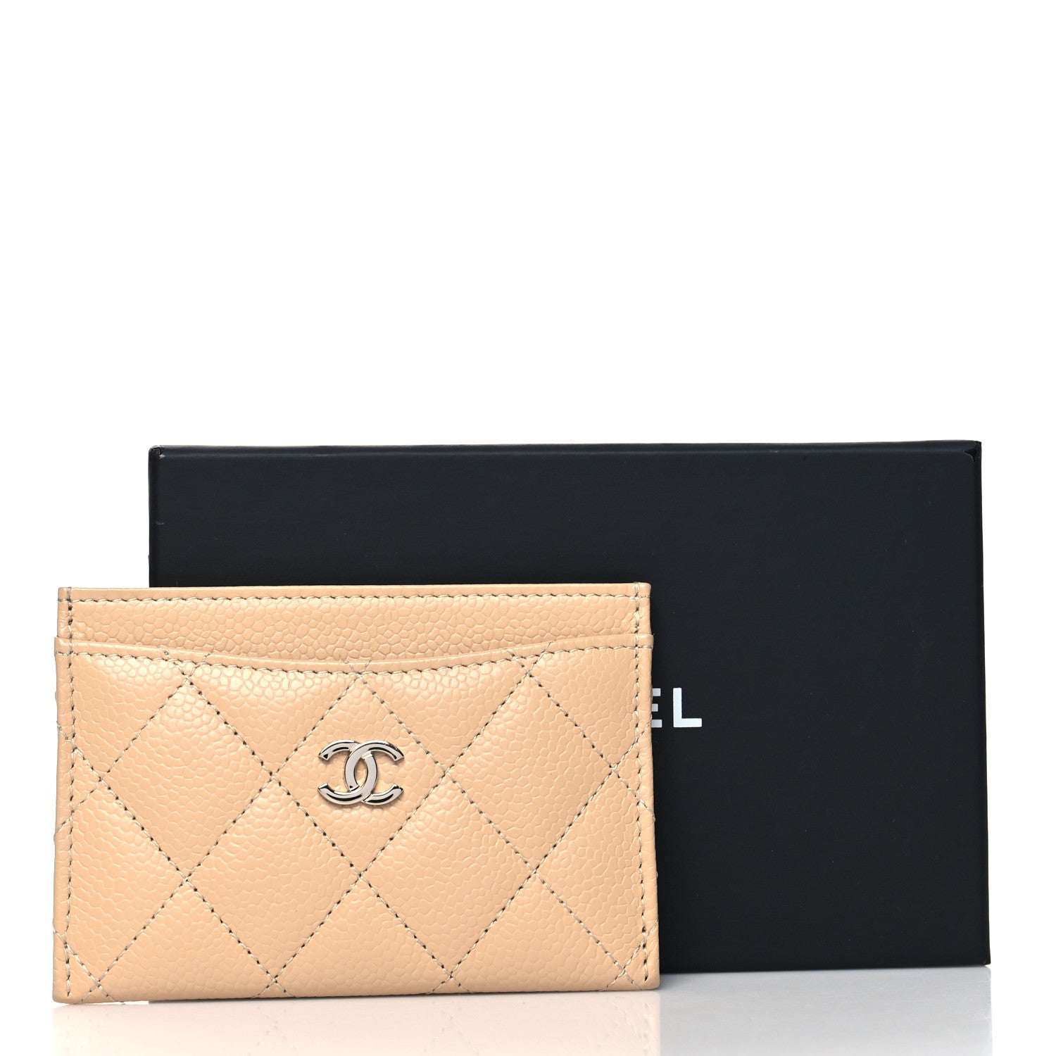 Chanel Caviar Quilted Card Holder Beige 10 of 10