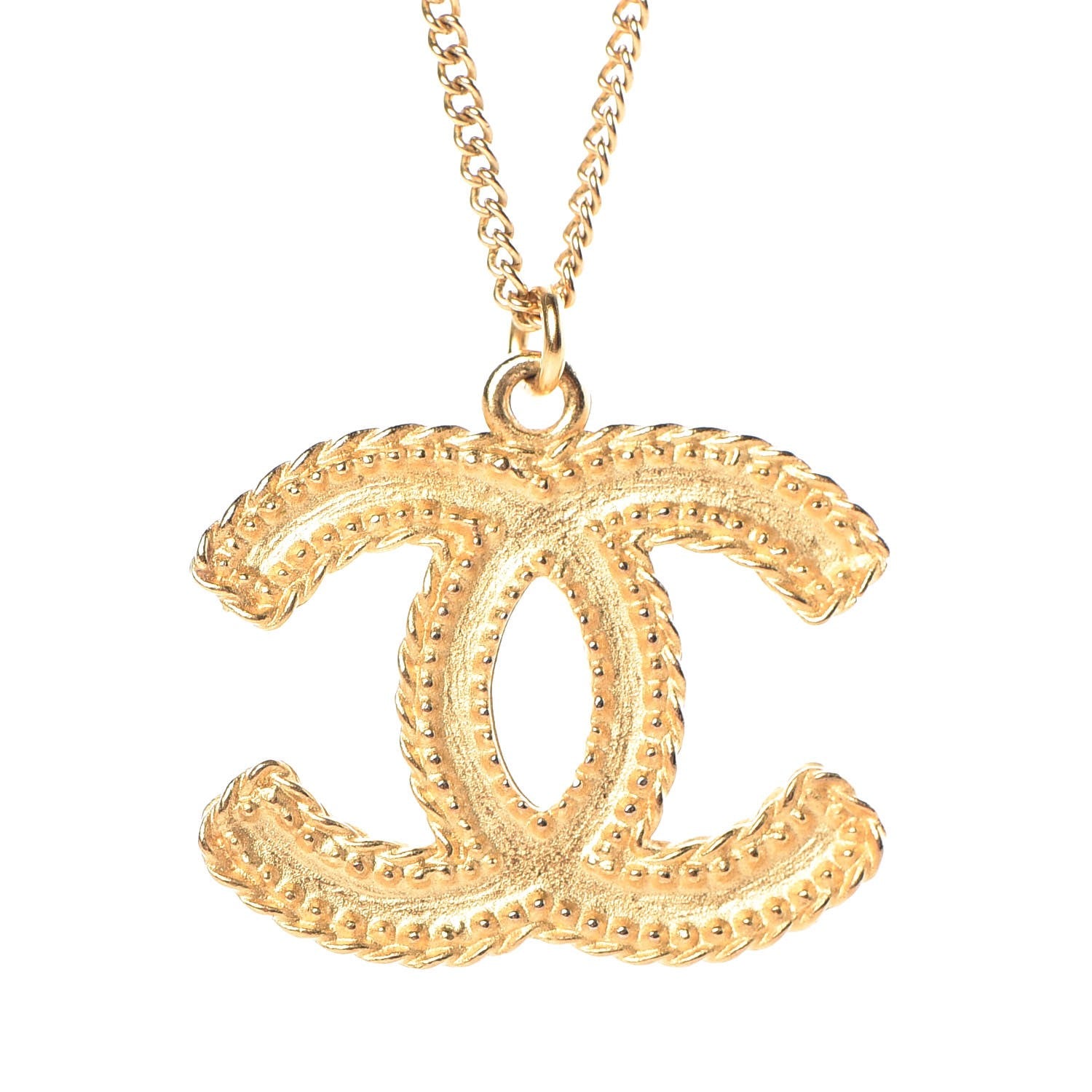 Chanel CC Necklace Matte Gold 4 of 6