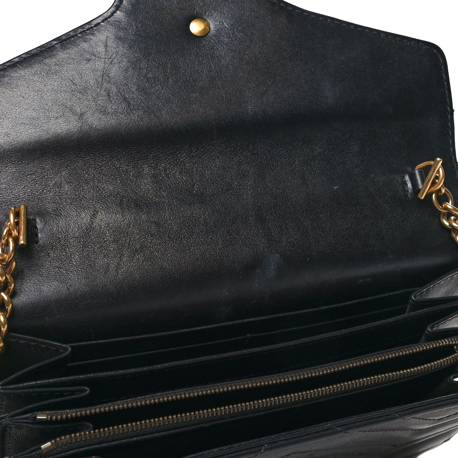 Gucci Calfskin Matelasse GG Marmont Chain Wallet Black 11 of 11