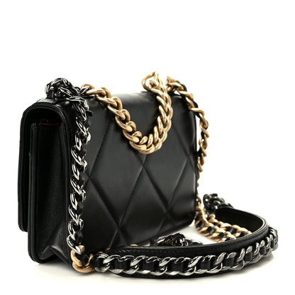 Chanel Lambskin Quilted Chanel 19 Wallet On Chain WOC Black 4 of 23