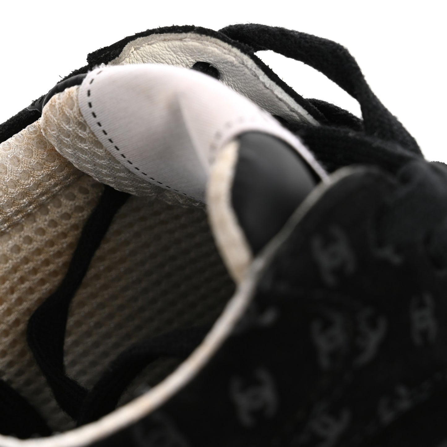 Suede Calfskin Printed CC Sneakers 38.5 Black