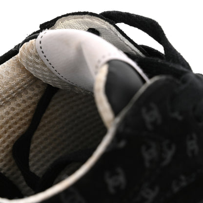 Chanel Suede Calfskin Printed CC Sneakers 38.5 Black 11 of 12