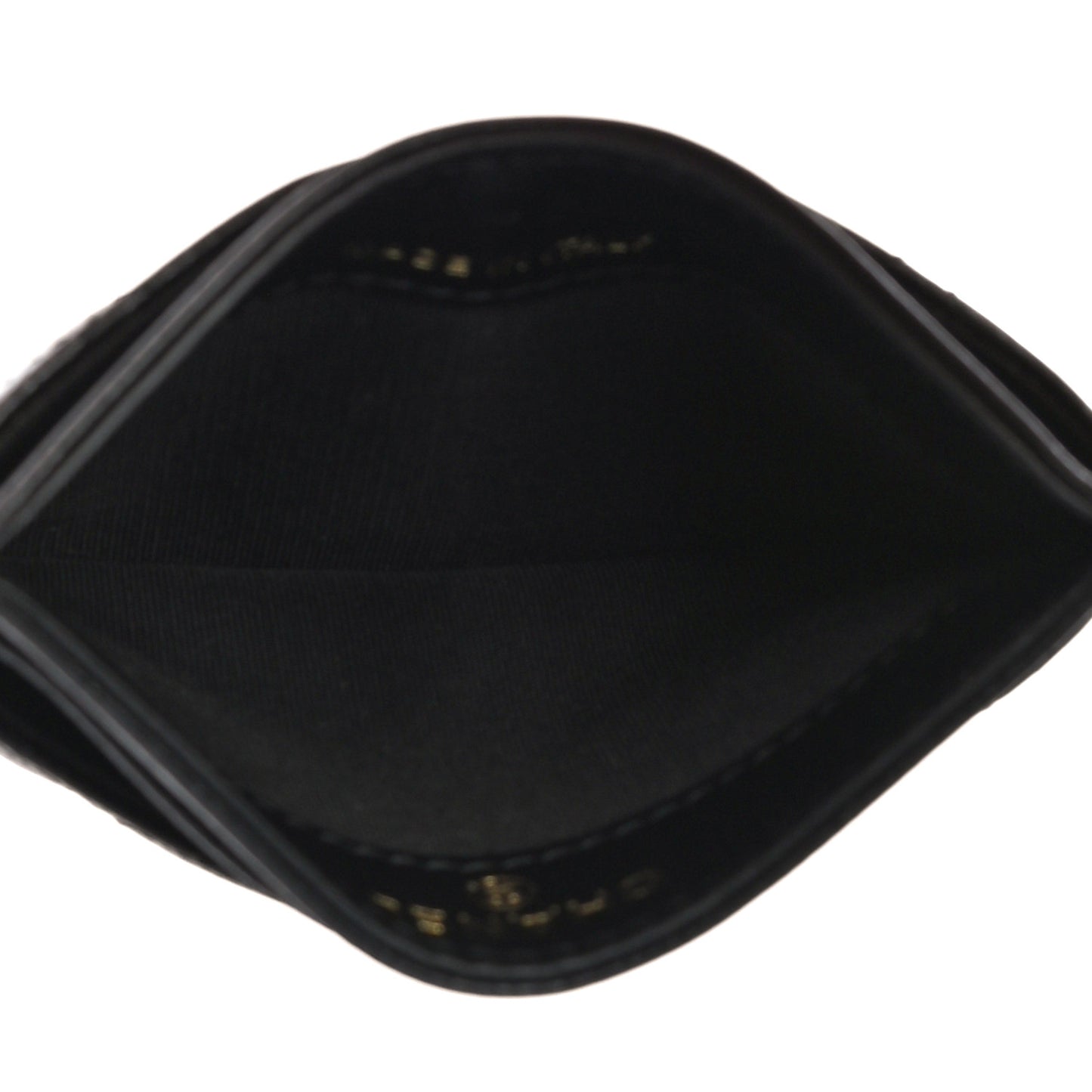 Caviar Quilted French New Wave Card Holder Black