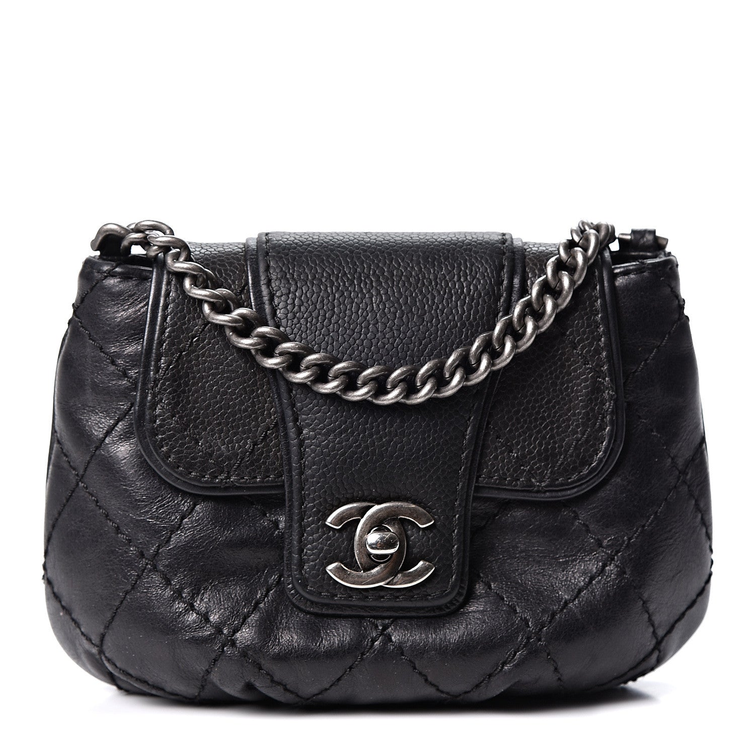 Chanel Caviar Aged Calfskin Mini Bubble Graphic Messenger Bag Black 1 of 10
