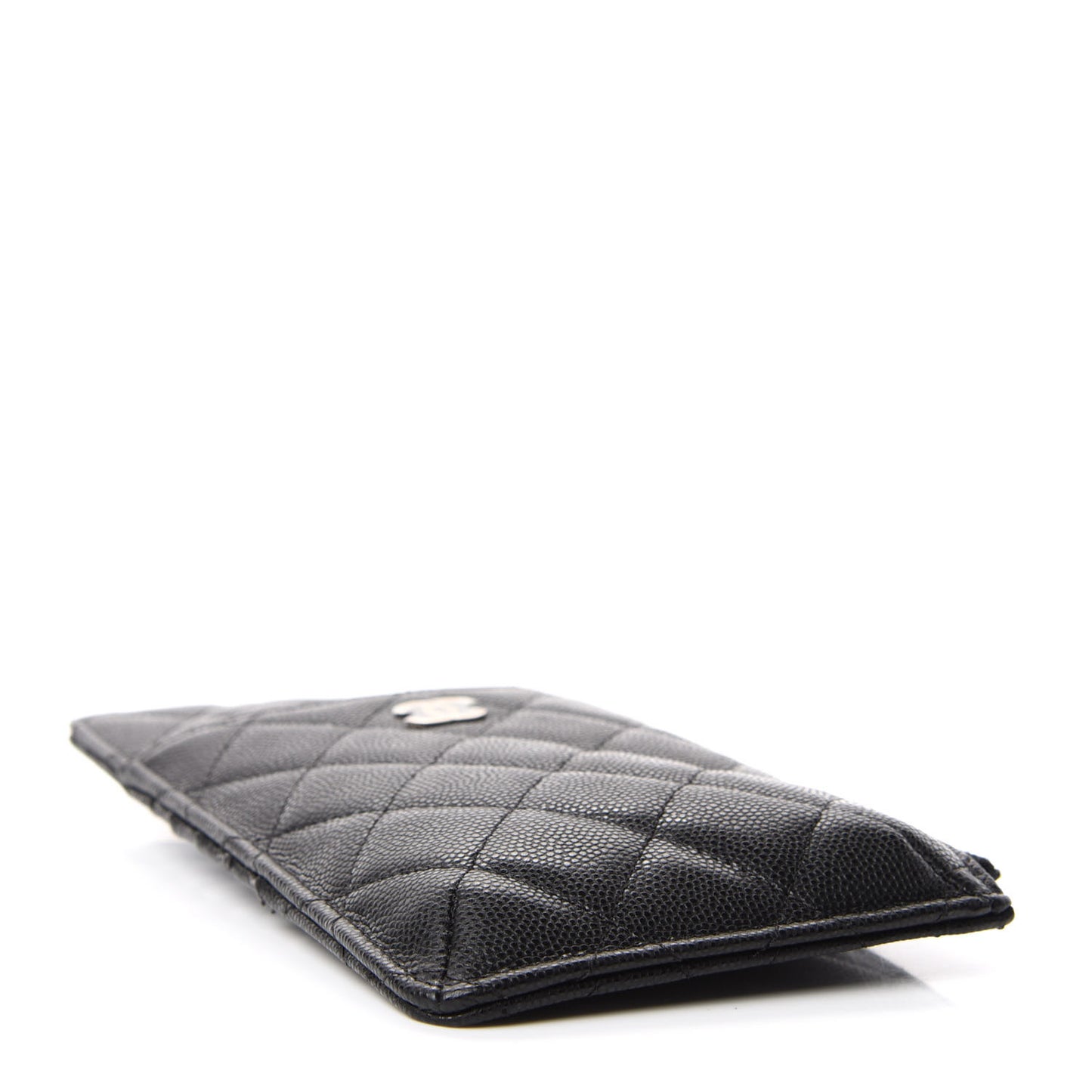 Caviar Quilted Classic Flat Wallet Pouch Black