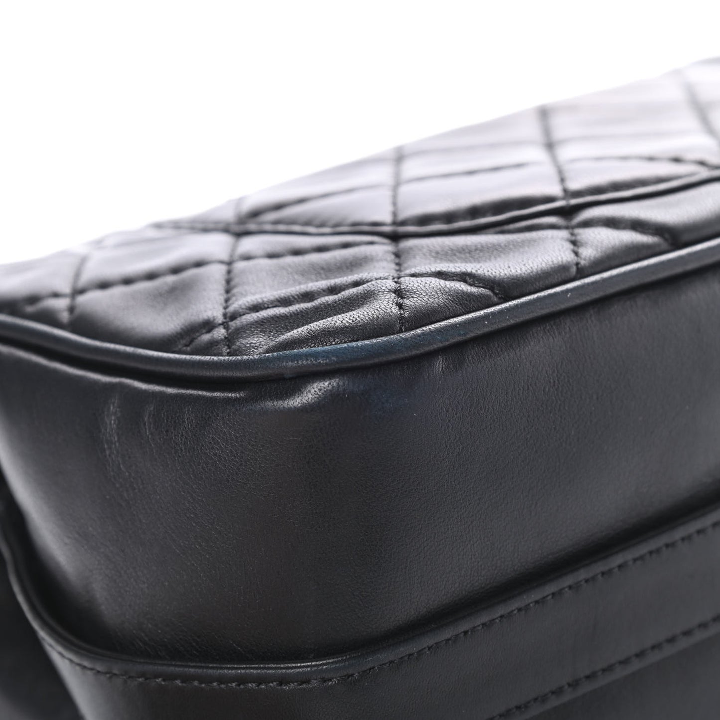 Lambskin Quilted Jumbo Icons Secret Label Flap Black
