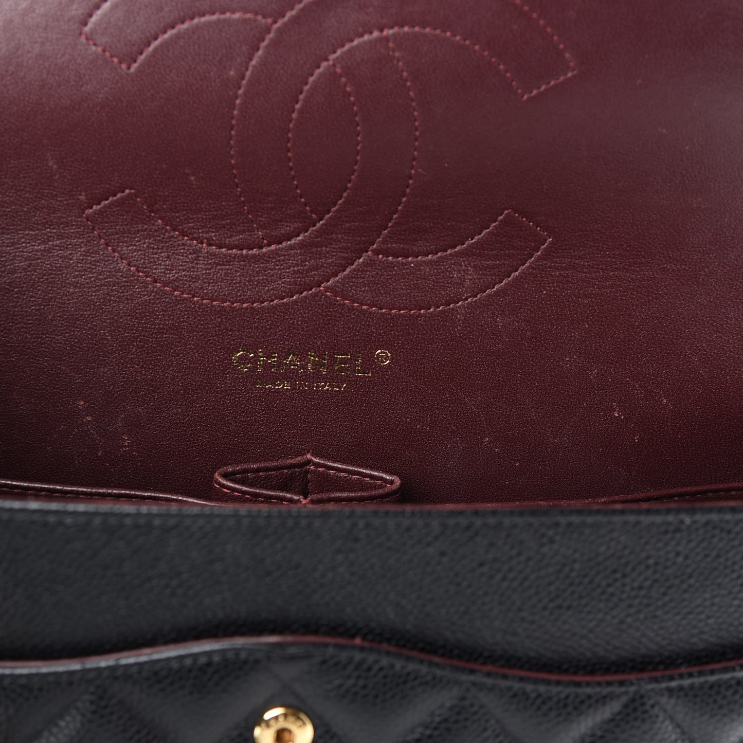 Caviar Quilted Jumbo Double Flap Black