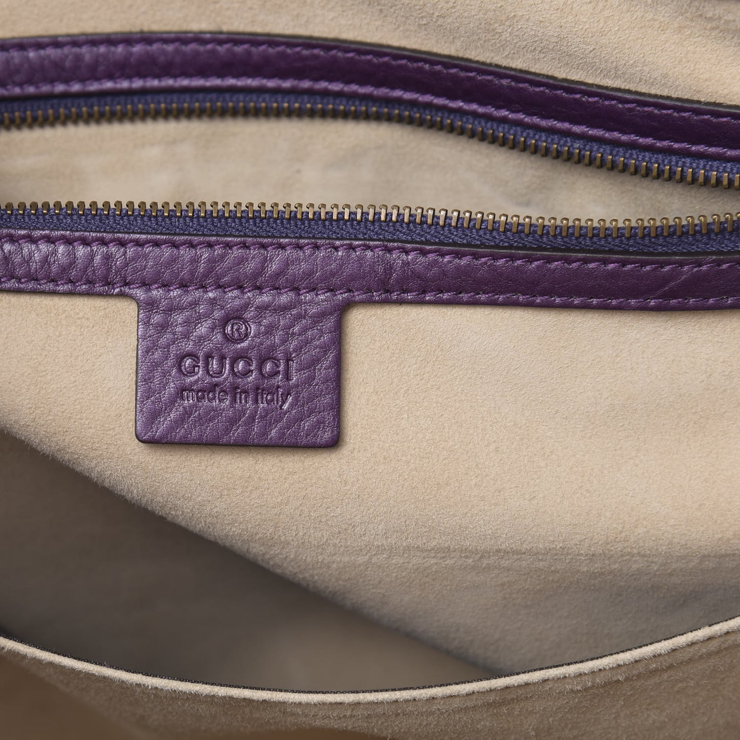 Metallic Pebbled Calfskin Medium 1973 Top Handle Satchel Purple