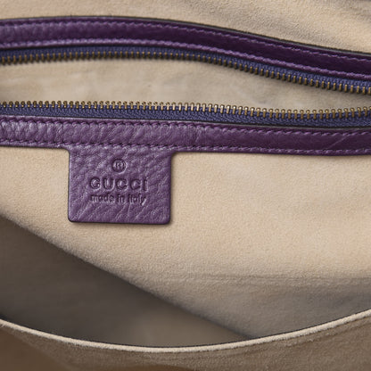 Gucci Metallic Pebbled Calfskin Medium 1973 Top Handle Satchel Purple 6 of 14