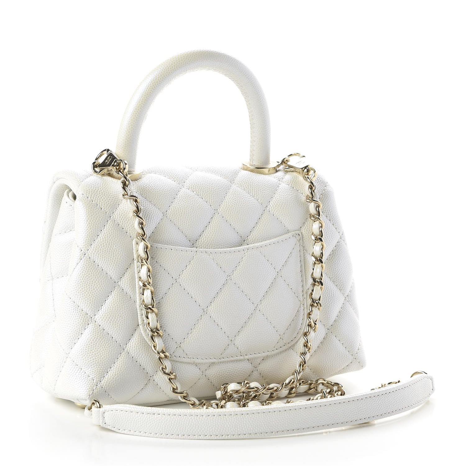 Chanel Iridescent Caviar Quilted Extra Mini Coco Handle Flap Ivory 3 of 11