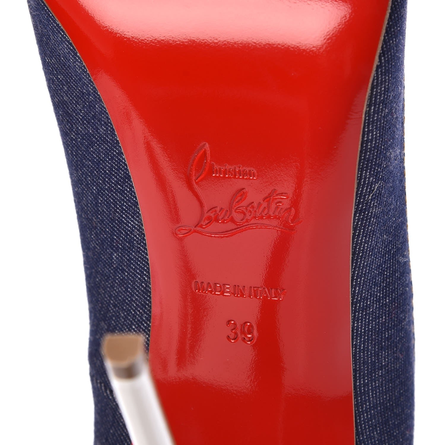 Christian Louboutin Denim Jazz Calf So Kate 120 Pumps 39 Blue White 6 of 11