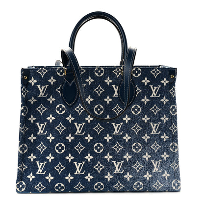 Louis Vuitton Monogram Jacquard Denim Onthego MM Bleu 1 of 8