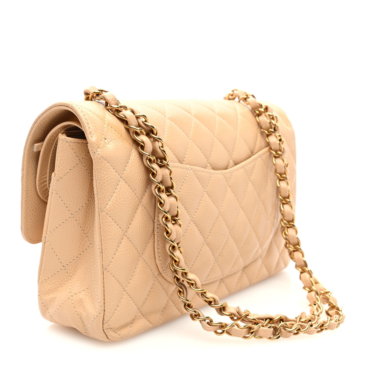 Chanel Caviar Quilted Medium Double Flap Beige 3 of 11