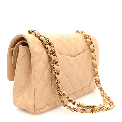 Chanel Caviar Quilted Medium Double Flap Beige 3 of 11