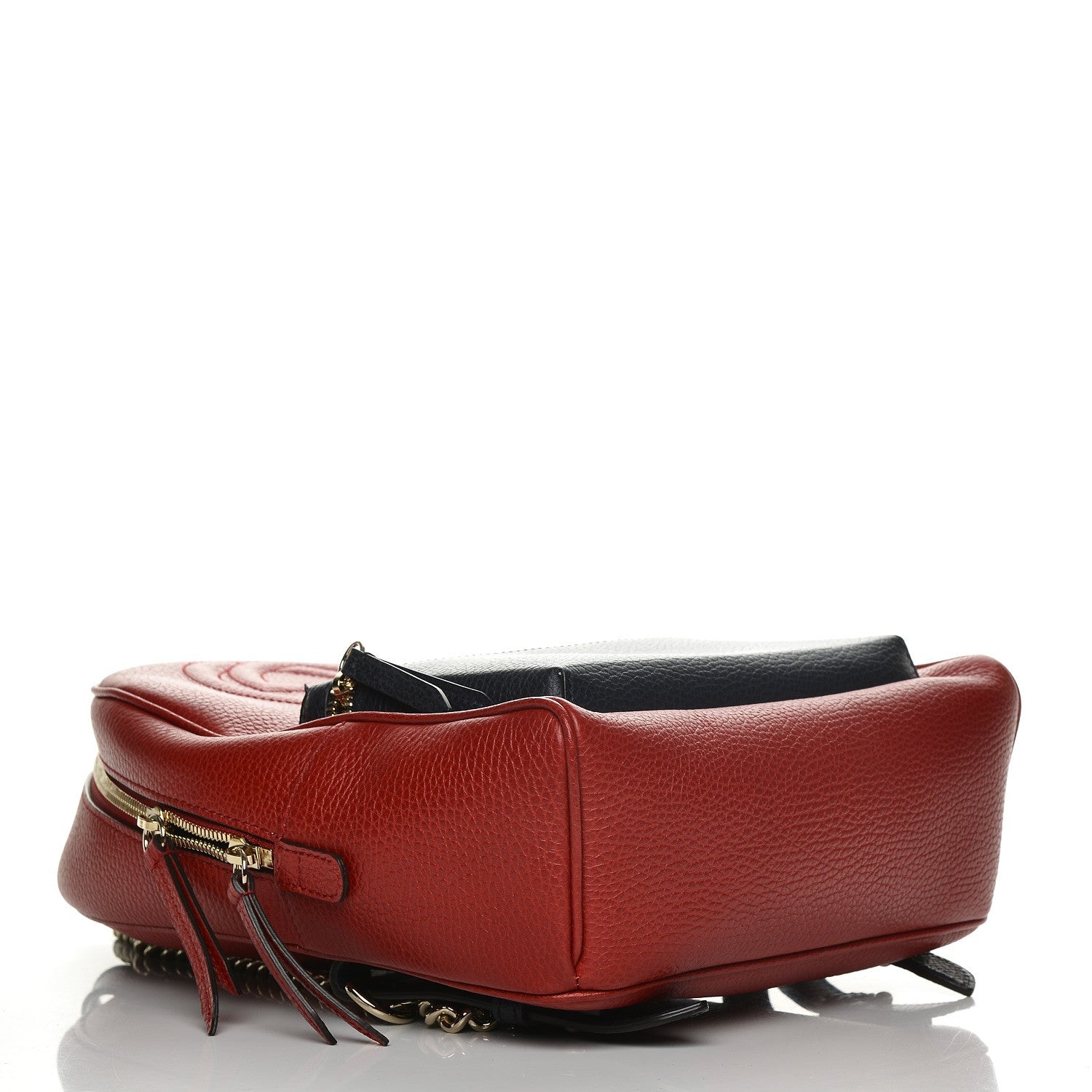 Gucci Pebbled Calfskin Bi-Color Soho Chain Backpack Red Navy 4 of 7