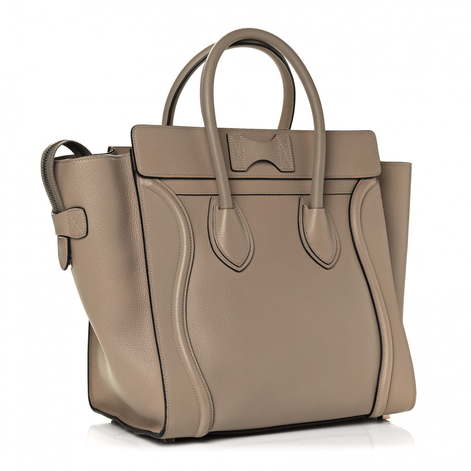 Celine Drummed Calfskin Mini Luggage Dune 2 of 4