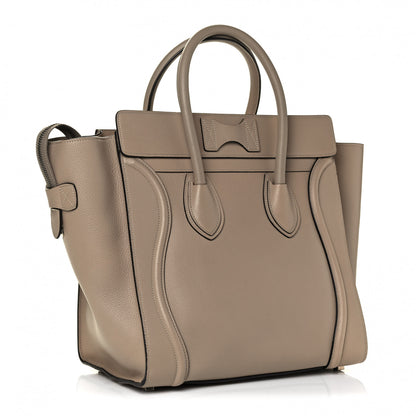 Celine Drummed Calfskin Mini Luggage Dune 2 of 4