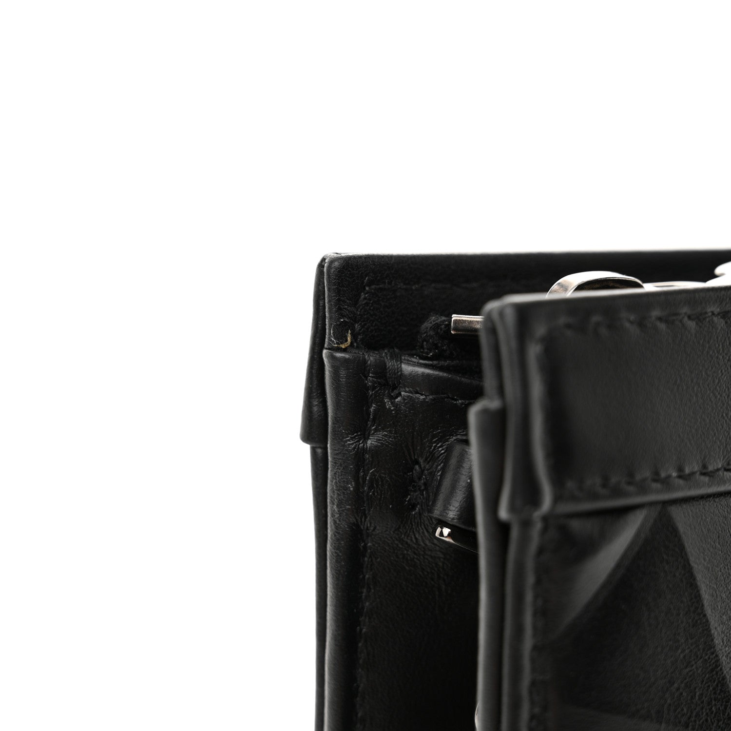Christian Dior Calfskin Macrocannage Diamond Caro Zipped Pouch With Chain Black 12 of 13