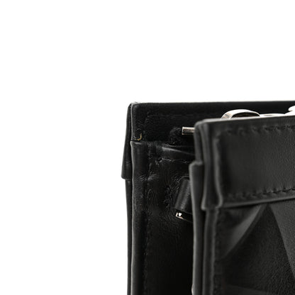 Christian Dior Calfskin Macrocannage Diamond Caro Zipped Pouch With Chain Black 12 of 13