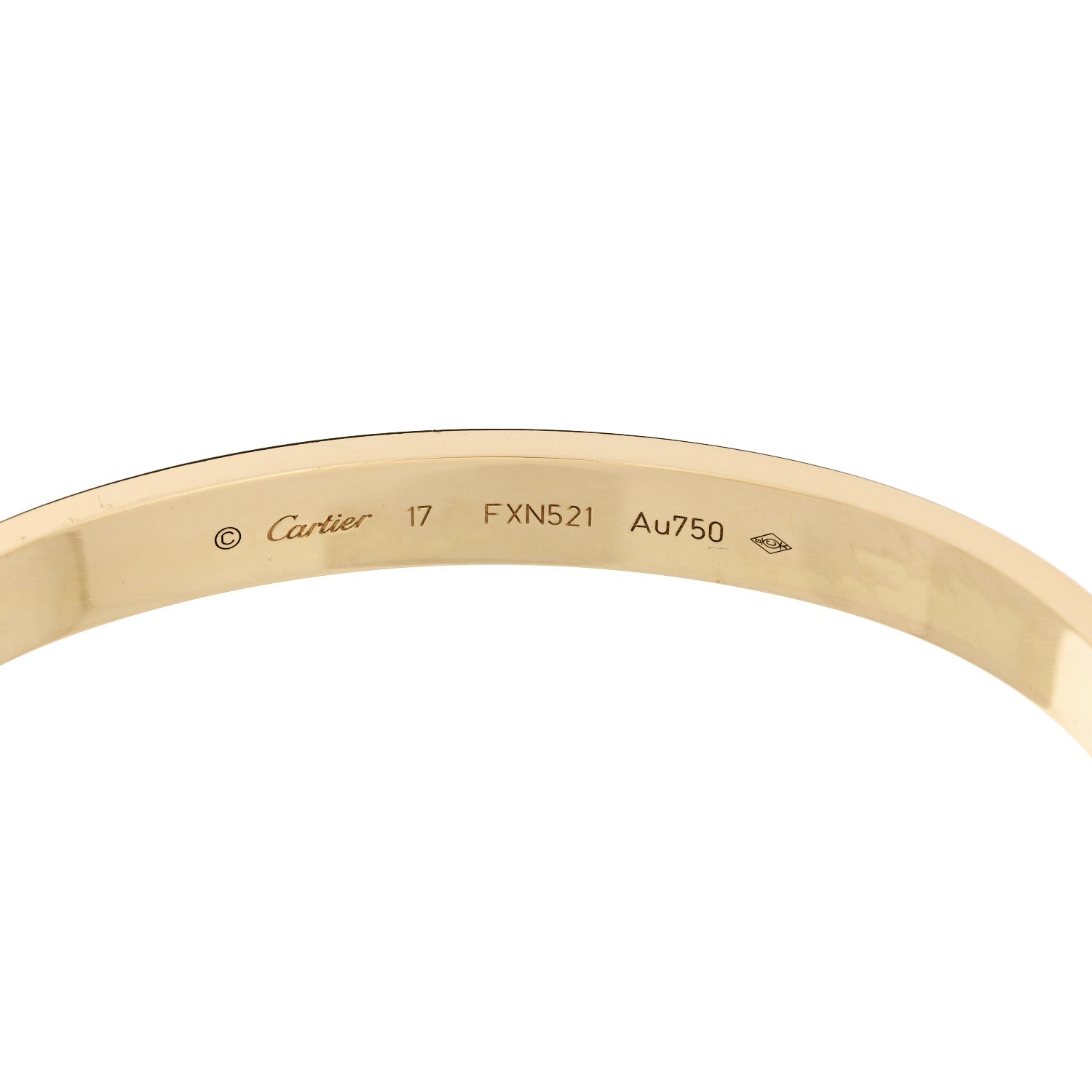 Cartier 18K Yellow Gold LOVE Bracelet 17 6 of 9