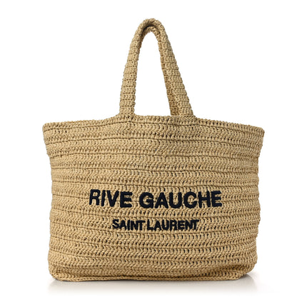 Saint Laurent Raffia Rive Gauche Tote Natural 2 of 10
