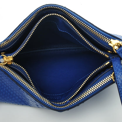Celine Python Small Trio Crossbody Bag Royal Blue 5 of 6
