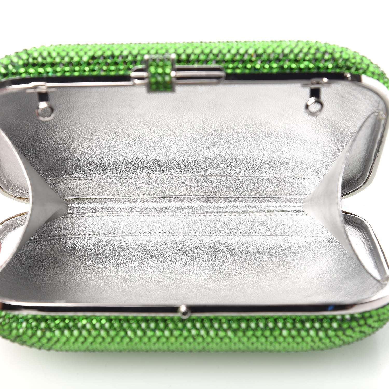 Judith Leiber Swarovski Crystal Minaudière Clutch Green 5 of 6