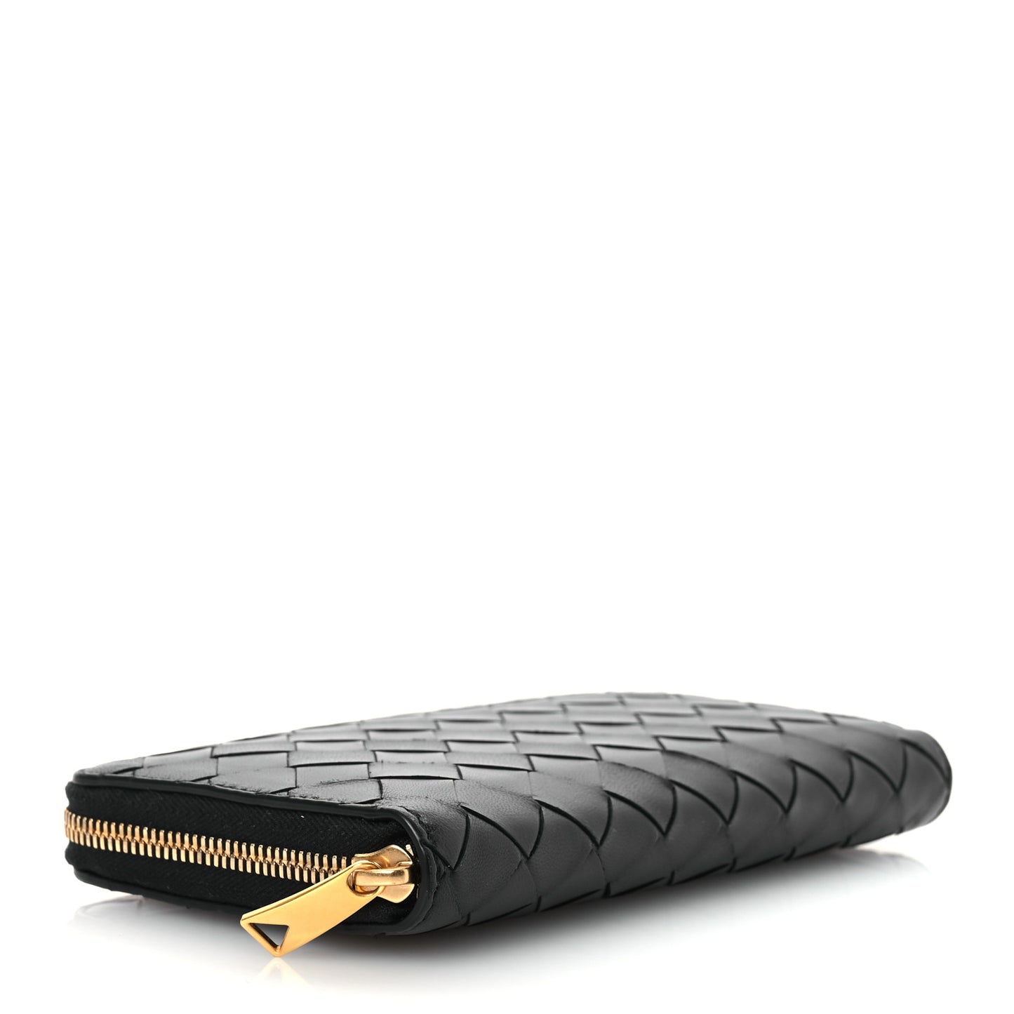 Nappa Intrecciato Zip Around Wallet Black