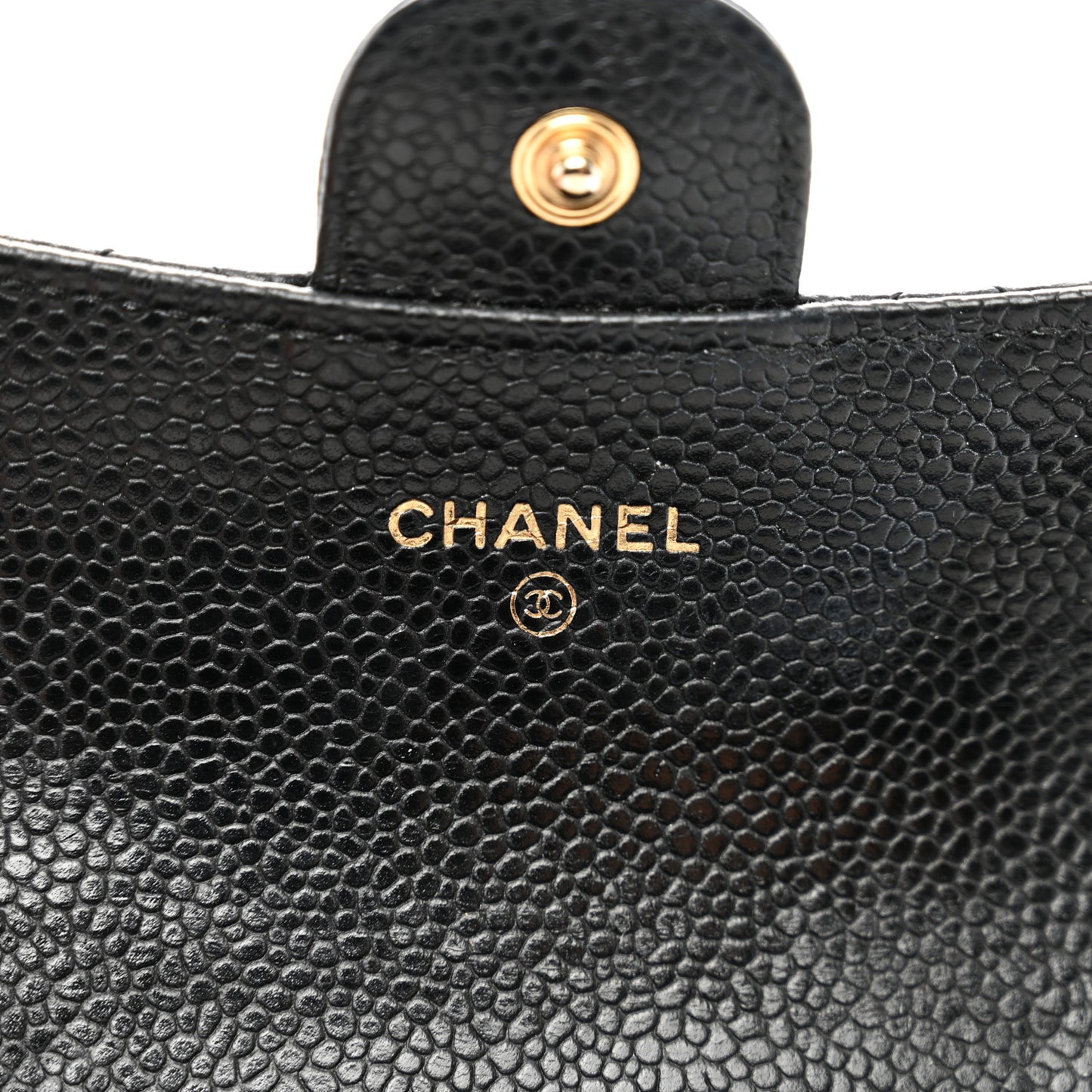 Caviar Quilted Flap Card Holder Black