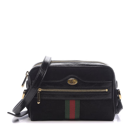 Gucci Suede Patent Web Mini Ophidia Shoulder Bag Black 2 of 10