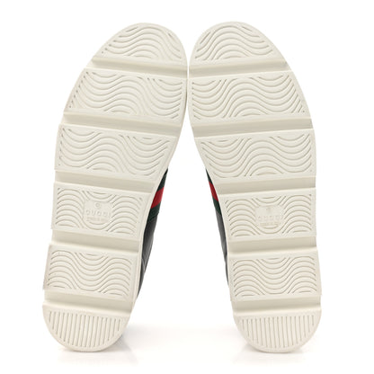 Gucci Calfskin Web Bee Embroidered Womens Ace Platform Sneakers 39 Black 6 of 9