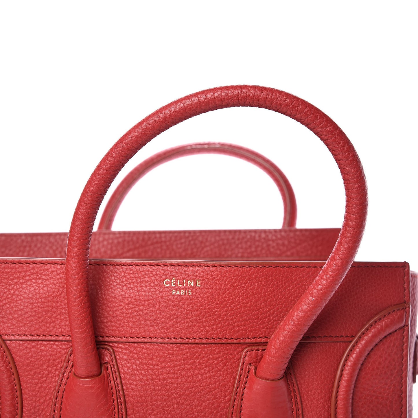 Drummed Calfskin Mini Luggage Red