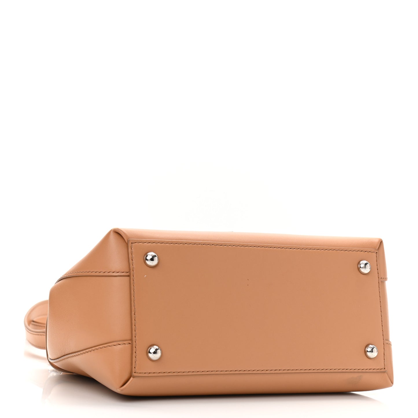 Calfskin Lucia Top Handle Bag Beige
