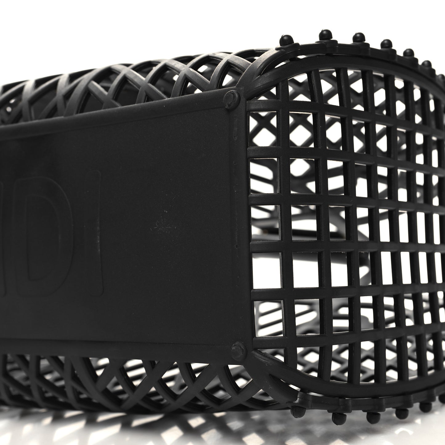 Recycled Plastic Vitello Liberty Matte Medium Fendi Basket Black Miele Scuro