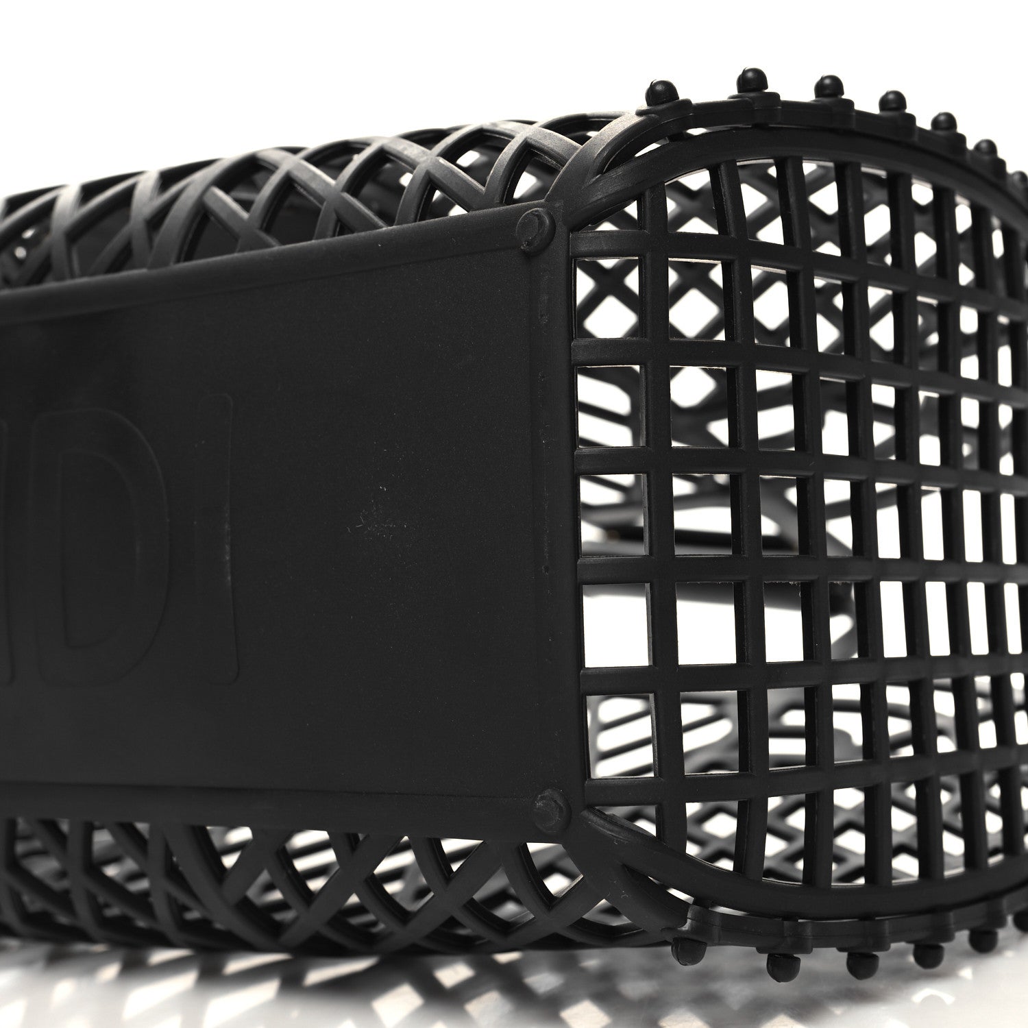 Fendi Recycled Plastic Vitello Liberty Matte Medium Fendi Basket Black Miele Scuro 11 of 12