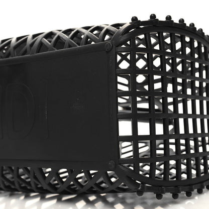Fendi Recycled Plastic Vitello Liberty Matte Medium Fendi Basket Black Miele Scuro 11 of 12