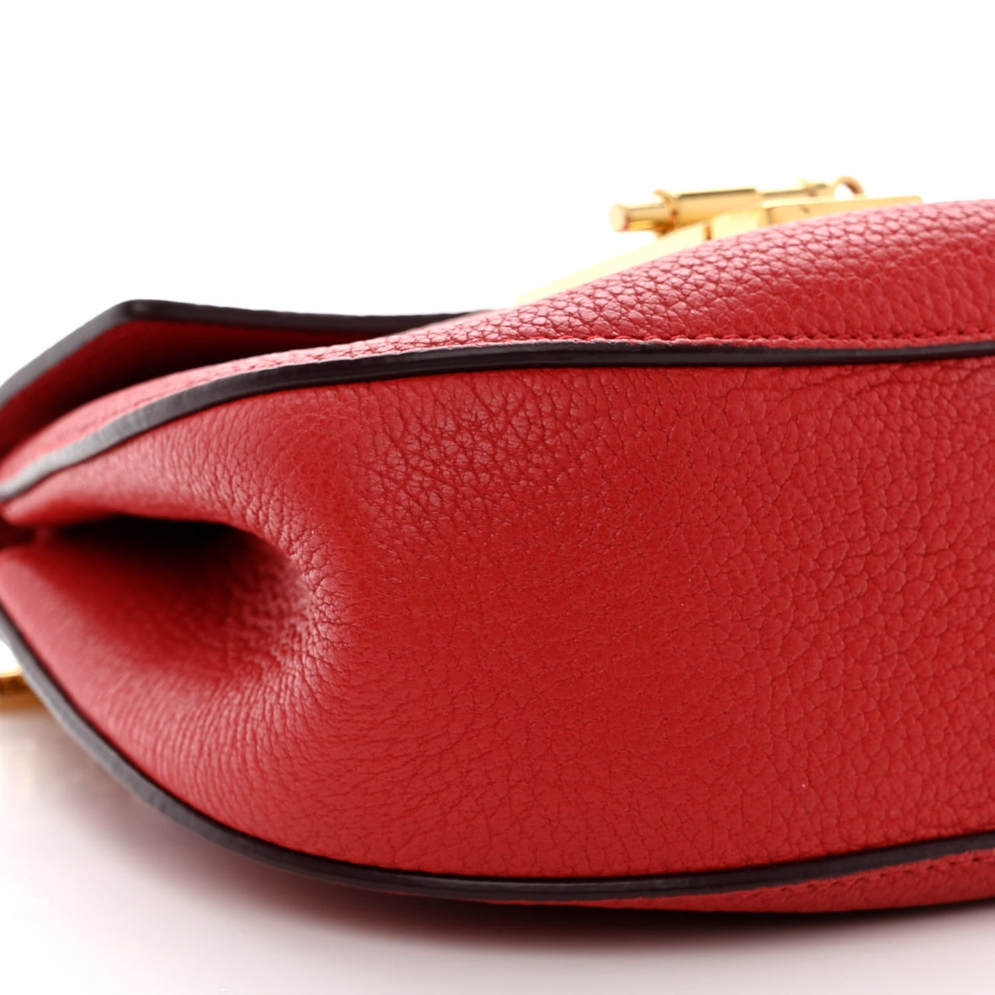 Grained Lambskin Mini Drew Shoulder Bag Plaid Red