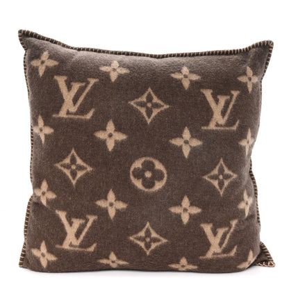 Louis Vuitton Wool Cashmere Neo Monogram Cushion Pillow Brown 1 of 3