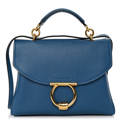 Salvatore Ferragamo Calfskin Small Margot Top Handle Satchel Azure 1 of 9