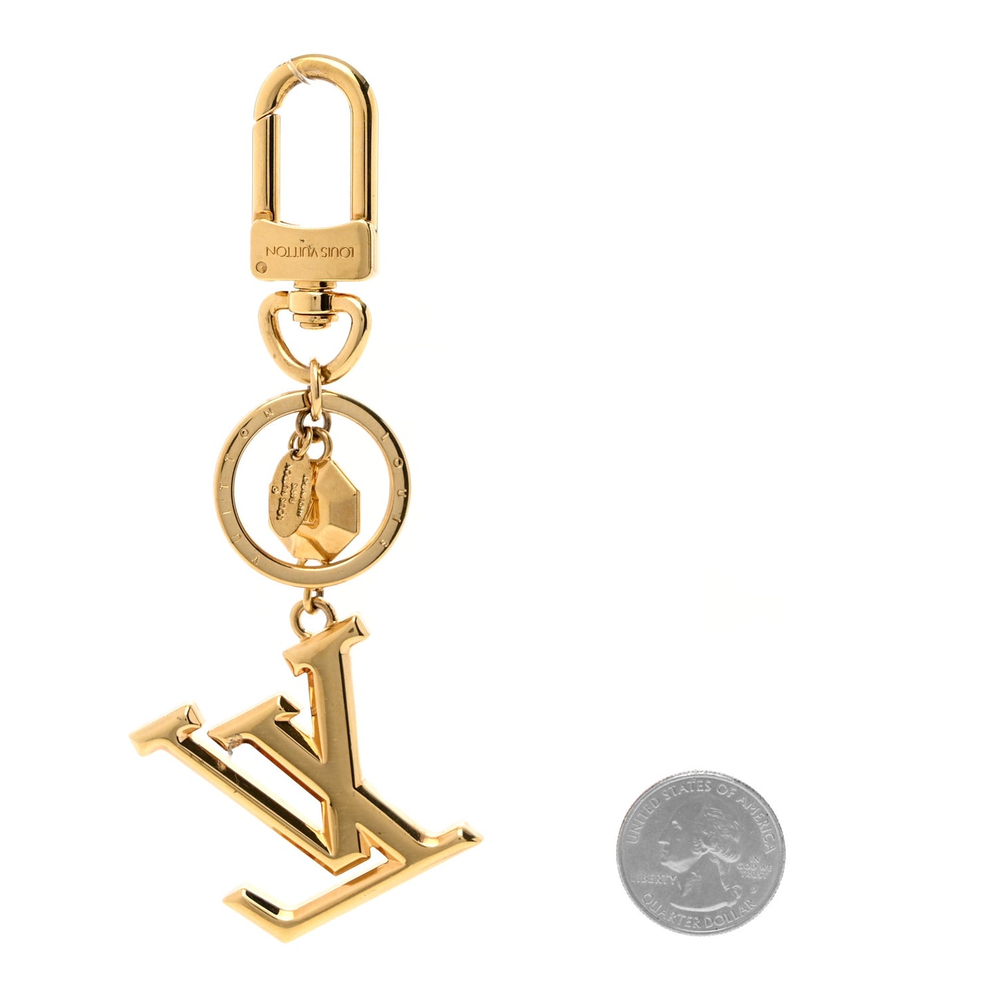 LV Facettes Bag Charm Key Holder Gold
