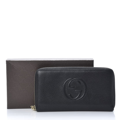 Gucci Pebbled Calfskin Soho Zip Around Wallet Black 8 of 8