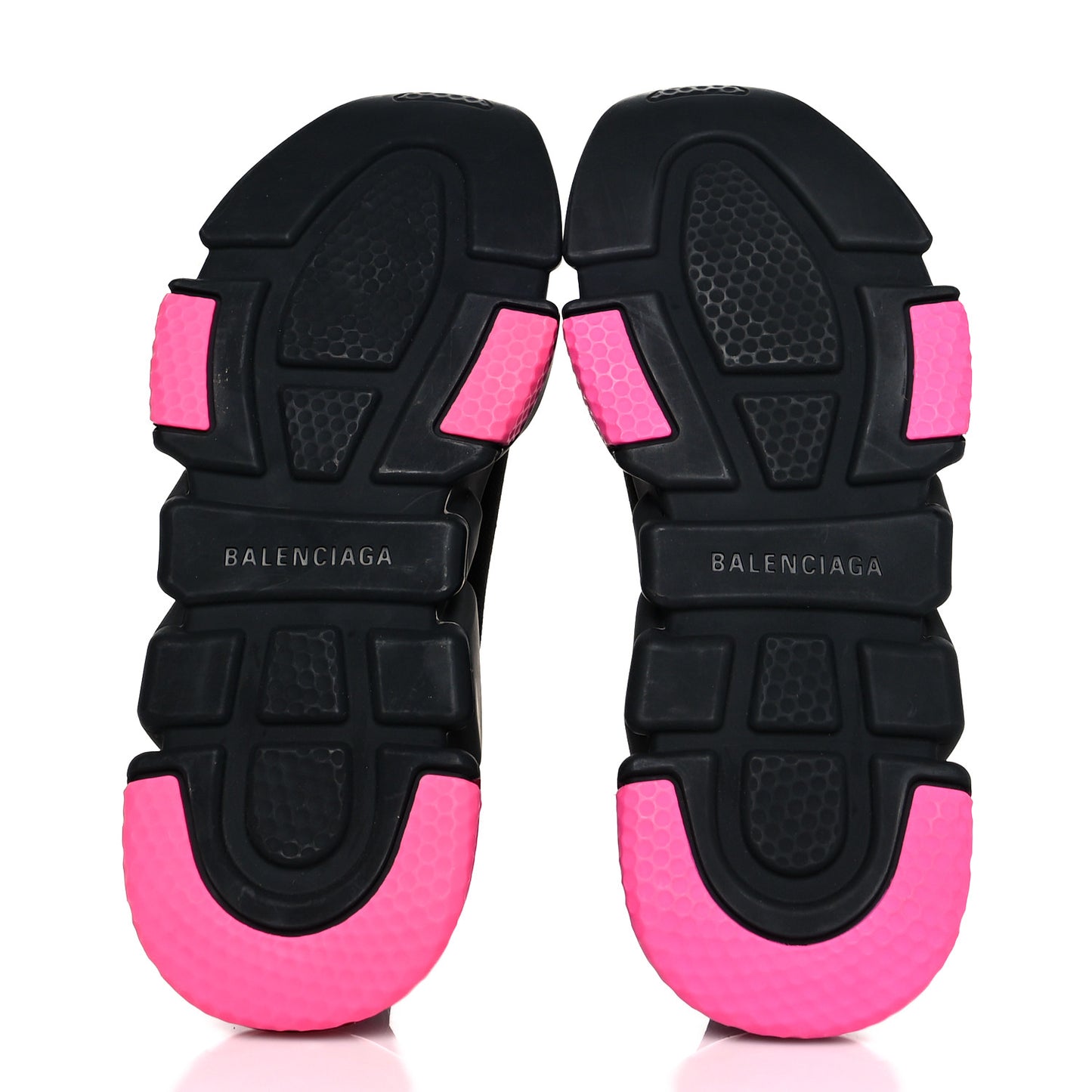 Neoprene Knit Womens Speed Clear Sole Sneakers 38 Black Pink Fluo