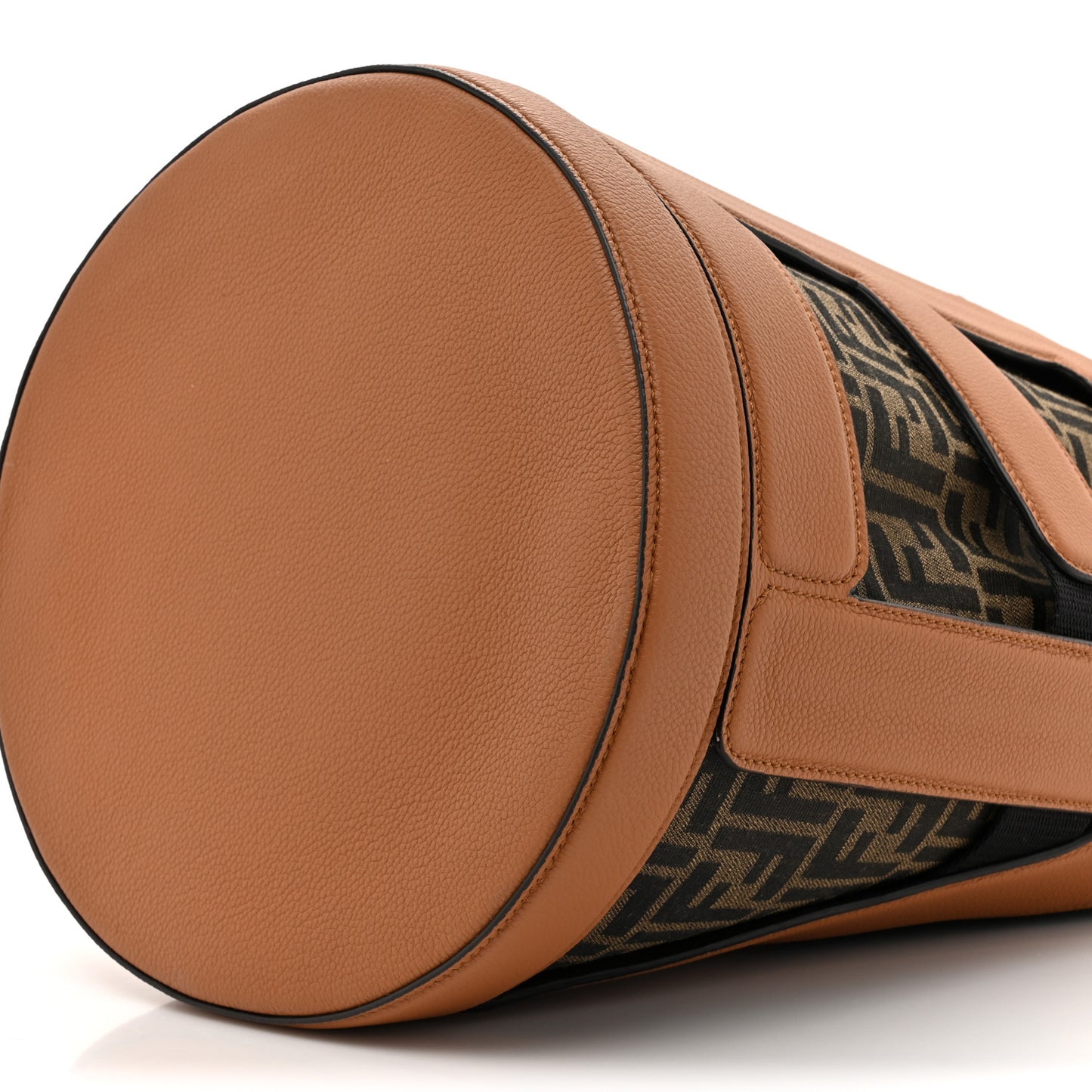 Jacquard Vitello Logo Bucket Bag Brown