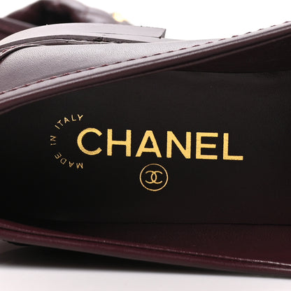 Chanel Calfskin Quilted CC Turnlock Loafers 41.5 Burgundy 8 of 10