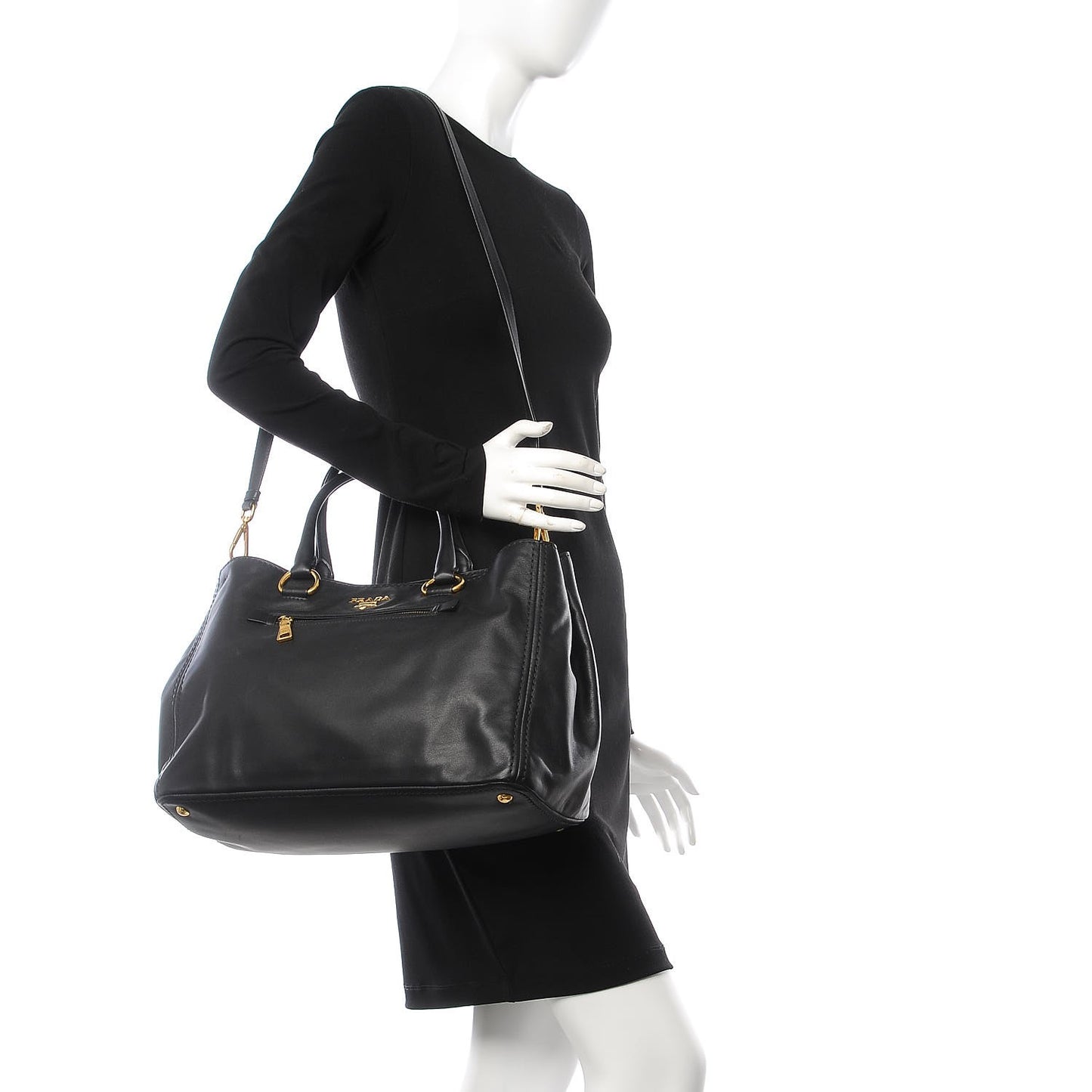 Soft Calf Shopping Tote Black